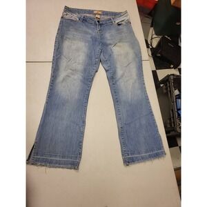 Steve & Barrys Denim Jeans Womens 10S Blue Red Embroidered Pockets Short Length
